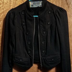 Vintage Circus Ringmaster Forever 21 S Black Military-Inspired Crop Jacket